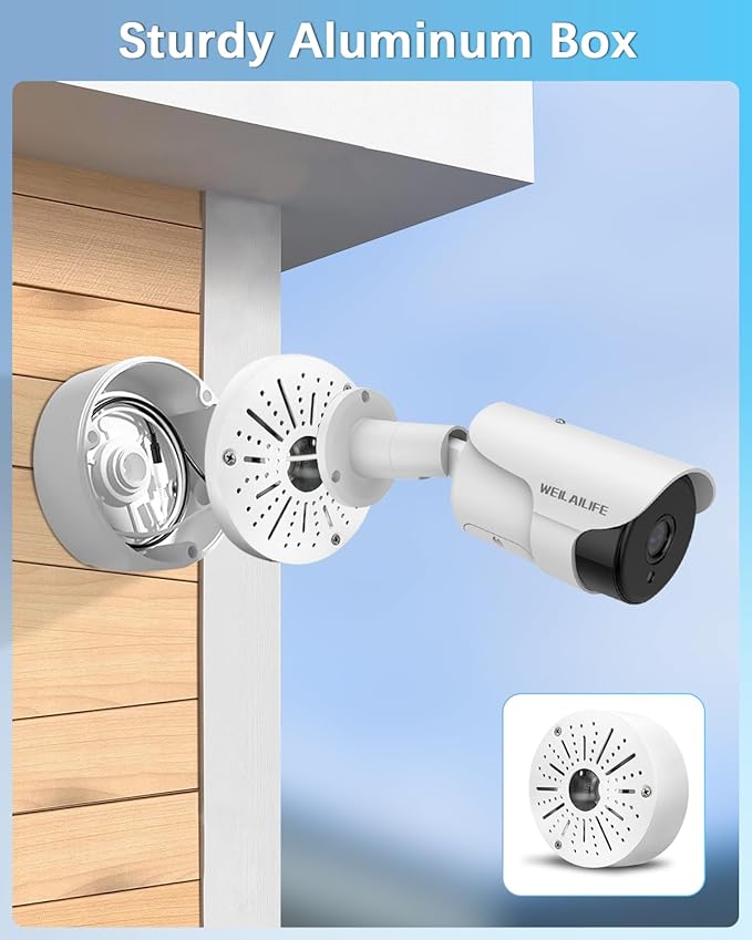 WEILAILIFE 【Compatible Almost All Cameras Type】 Security Camera Junction Box, Universial Camera Junction Box Mount Bracket(8 Pack)