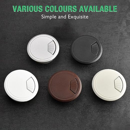 5 Pcs Desk Grommet 2-1/16" / 53 mm, Desk Cord Hole Cover, Cable Grommet ABS Plastic, Desk Hole Grommet for Home & Office Pc, Detachable Adjustable Cable Cord Organizer-Light Grey