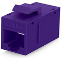 Everest Cat6 RJ45 Keystone Coupler (12-Pack) - Purple - Female to Female - Ethernet Coupler - Cat 6 Compatible with Cat5e