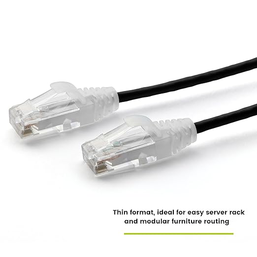 TRUECABLE Cat6 Component Rated Patch Cable, Unshielded (U/UTP), 14ft, Black, 28AWG Solid Copper, Snagless 10G High-Speed Ethernet Cable, PoE++ 4PPoE 100W, UL Listed, RoHS-3, 5 Pack