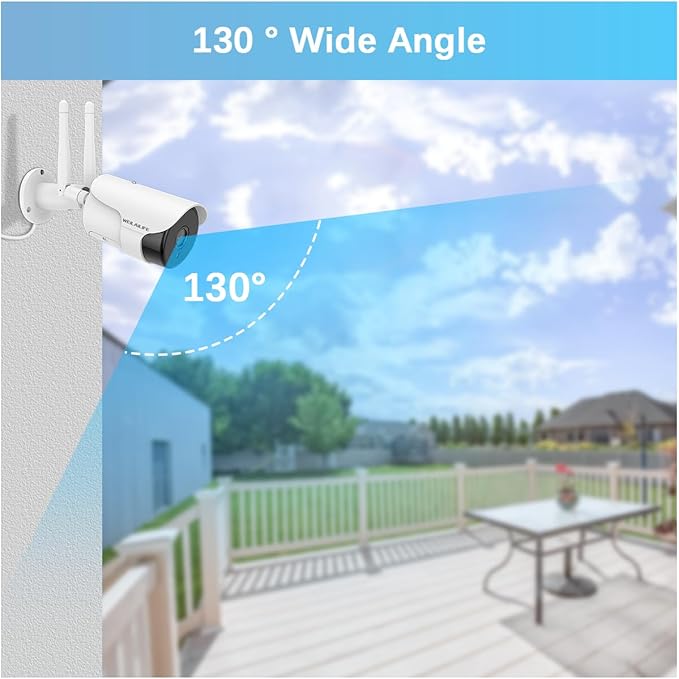 【2-Way Audio & Super Night Vision】 Outdoor Wireless Security Camera System, Wireless DVR System, WiFi Video Surveillance, Home Security Cameras