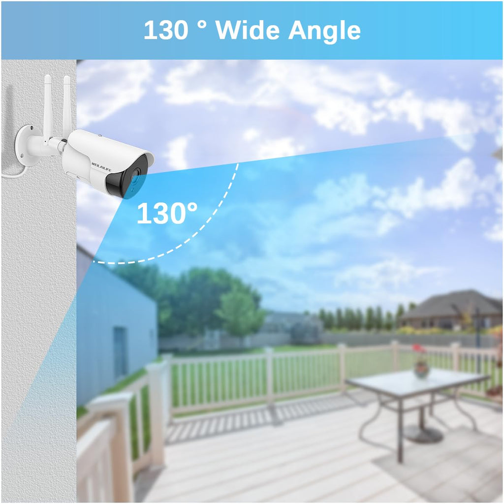 WEILAILIFE 【Dual Antenna Enhanced】 Outdoor Wireless Security Camera System