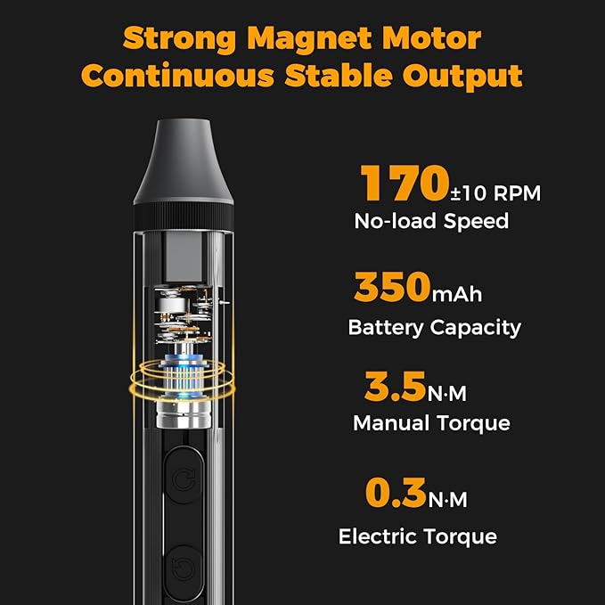 3.7V Electric Screwdriver Kit, 48-in-1 Dual-Head Precision Screwdriver Set with Manual and 170 RPM Electric Screwdriver, USB Rechargeable, Ideal for Precision Electronics Repair