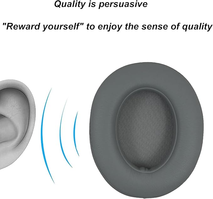 Replacement Ear Pads Cushions for Beats Studio（B0501、B0500），Beats Studio 2 & Studio 3 Wired & Wireless Headphones, Earpads with Soft Protein Leather, Noise Isolation Memory Foam - Grey (Titanium)