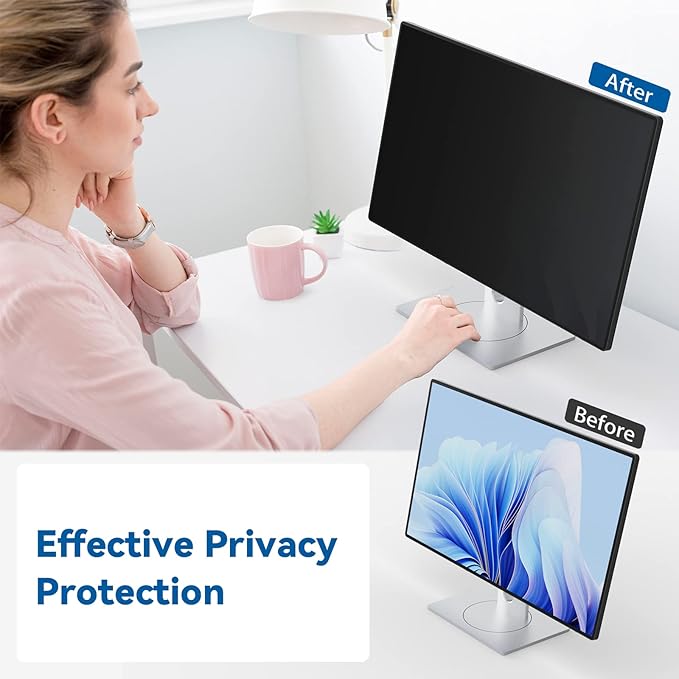 IPROKKO [2-Pack] 20 Inch Computer Privacy Screen Filter for 16:9 Widescreen Monitor, Removable 19inch Anti Blue Light Glare Privacy Shield, Anti Spy Security Protector for Hp Dell Asus Acer Samsung