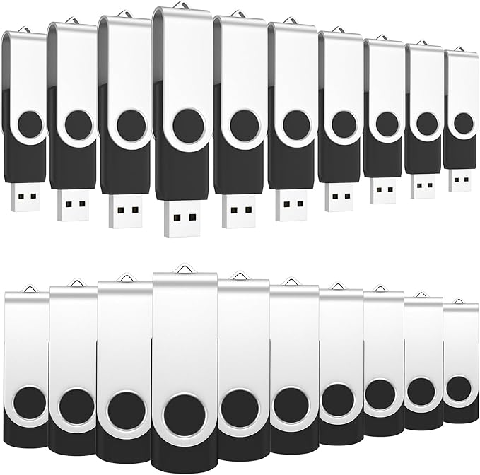 ABLAZE 4GB Flash Drives 500 Pack, USB 2.0 Thumb Drives Bulk Swivel Memory Stick Bulk USB 500 Pack Pendrives 4GB (Black)