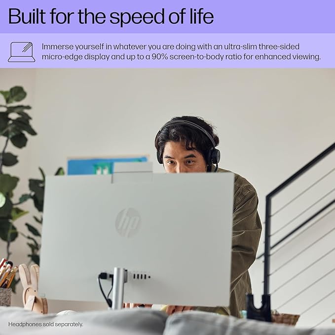 HP 27 Ultra 7 Business All-in-One Desktop, 27" FHD, Intel 12 Cores Ultra 7 155U (Beats Intel i7-1355U), 64GB DDR5 RAM, 2TB SSD, Wireless KB & Mouse, Wi-Fi 6, Windows 11 Pro