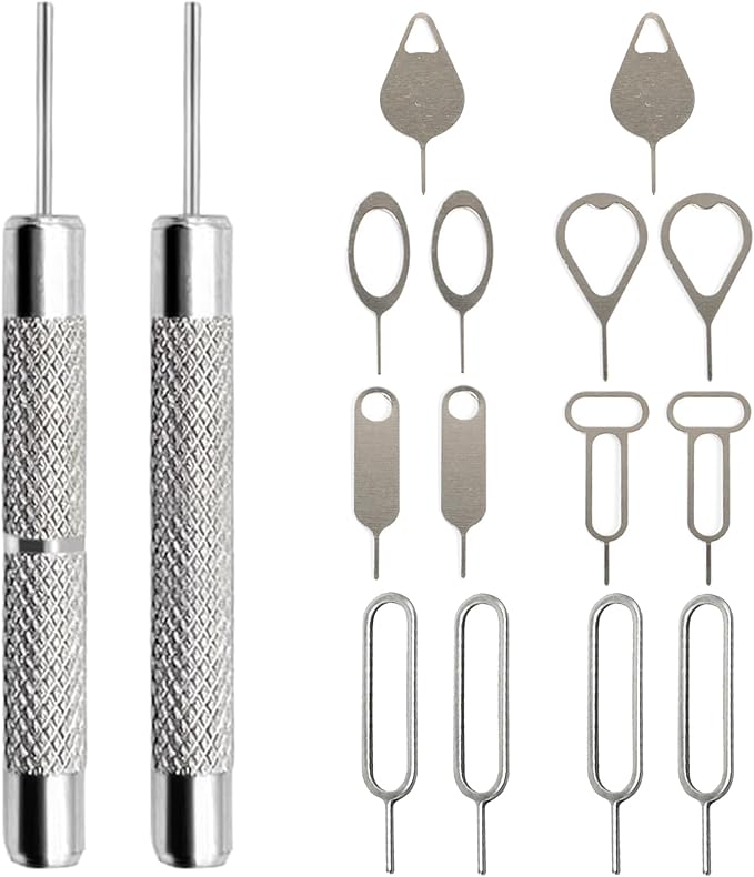 ZukoCert 16 Pieces SIM Card Removal Tool Set, Multi-Functional SIM Ejector Tool, SIM Card Pin, Phone SD Card Removal Tool Key, Universal for Smartphone