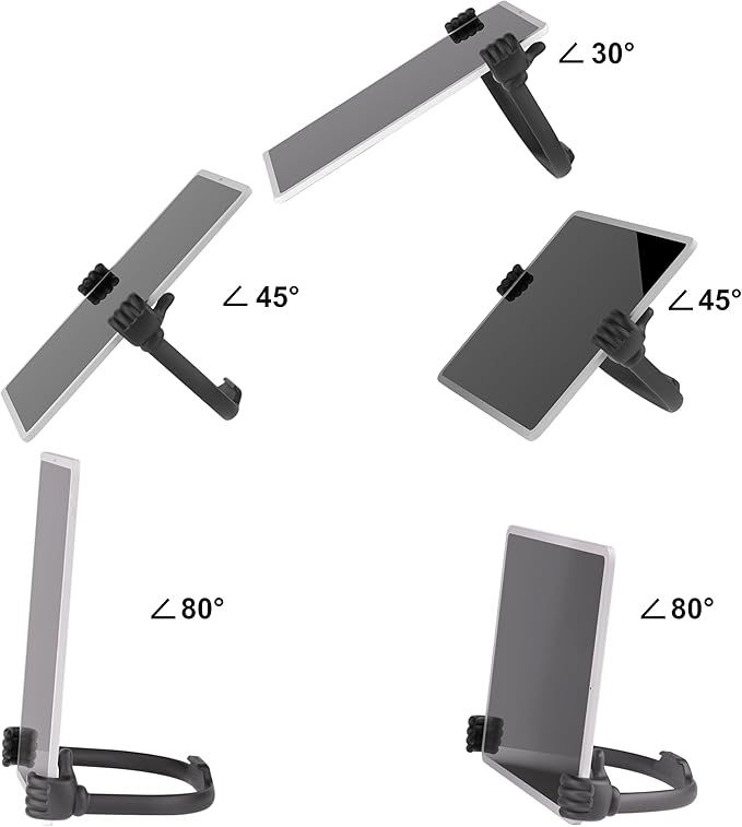 Honsky Thumbs Up 2P Tablet Stand, Desktop Display Stands Holder, Compatible with iPad, Samsung Galaxy Tabs, iPhone Pro Max, Universal Cute, 2 Pack Black