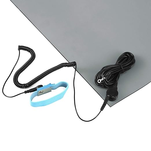 MWRF ESD Mat Kit with Wrist Strap and Grounding Cord (2 FT x 4 FT x 0.12 Inch, Grey) - MWRF Source