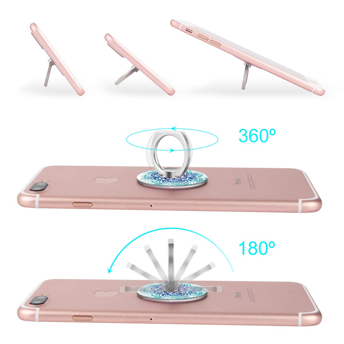 Bonoma Phone Ring Stand Holder,3-Pack 360 Degree Rotation Mandala