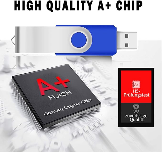 100Pack of 16GB Bulk Flash Drives EASTBULL Flash Drives Pack USB 2.0 Thumb Drives Bulk Swivel USB Drives Bulk with Strings (16GB-Blue)