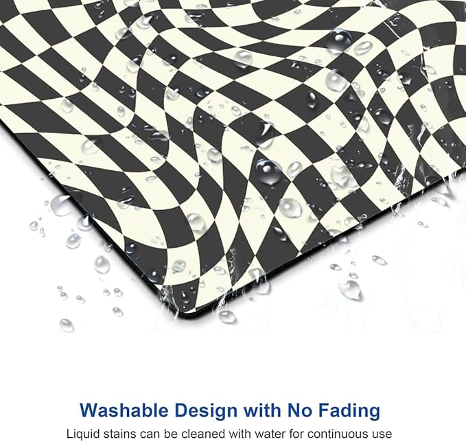 Mouse Pad, Black White Checkered Mouse Pad, Square Mouse Mat Waterproof Computer Mousepad Non-Slip Rubber Base Mouse Pads for Office Laptop