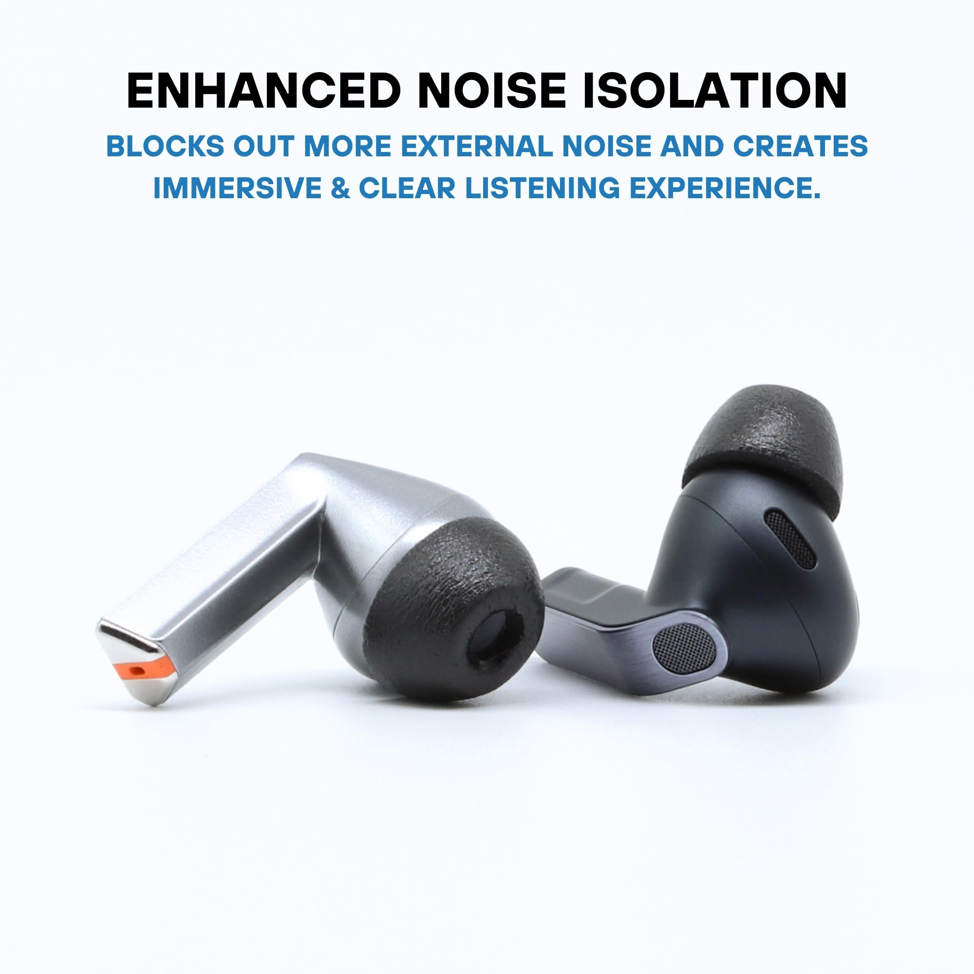 Comply TrueGrip MAX Premium Memory Foam Replacement Ear Tips, Black Large