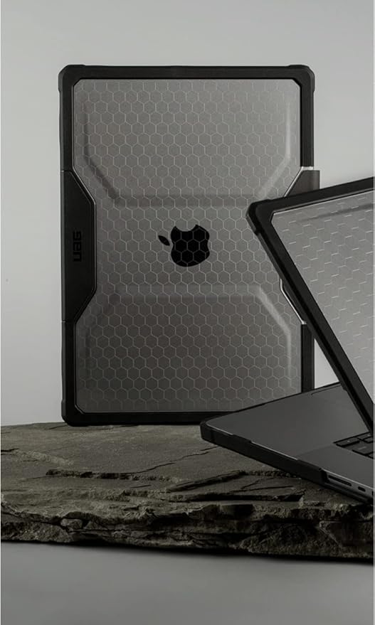URBAN ARMOR GEAR UAG Designed for MacBook Pro 16 inch Case 2023-2024 M4 M3 Max/Pro (A2991 A3403 A3186) Rugged Lightwieght Touch ID Military Grade Dropproof Plyo Laptop Cover, Translucent Clear Ice