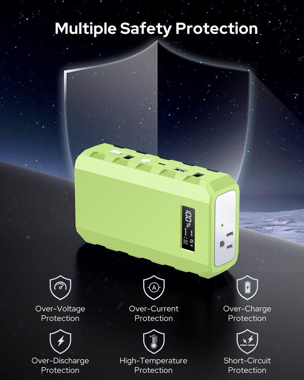 Apowking Portable Power Bank with AC Outlet, 65W Portable Laptop Charger