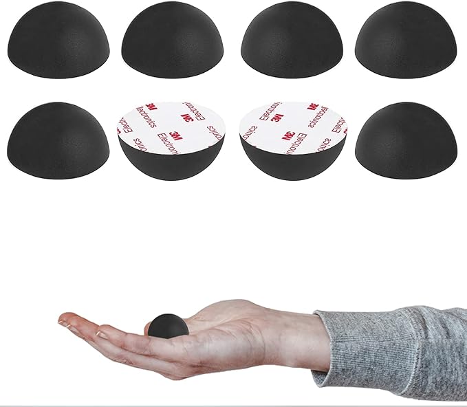 1.25" Silicone Hemisphere Bumpers Isolation Feet Rubber Non-Skid Speaker Pads with Adhesive Record Player Isolation Pads for Small Speaker Spikes,Turntable,Amplifiers, Subwoofer,Monitors,Decks 8 pcs