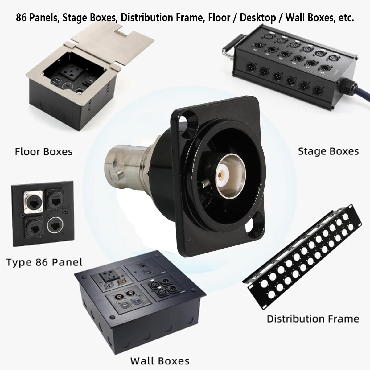 PENGLIN 2PCS BNC D Series Panel-Mount Bulkhead Connector Female/Female