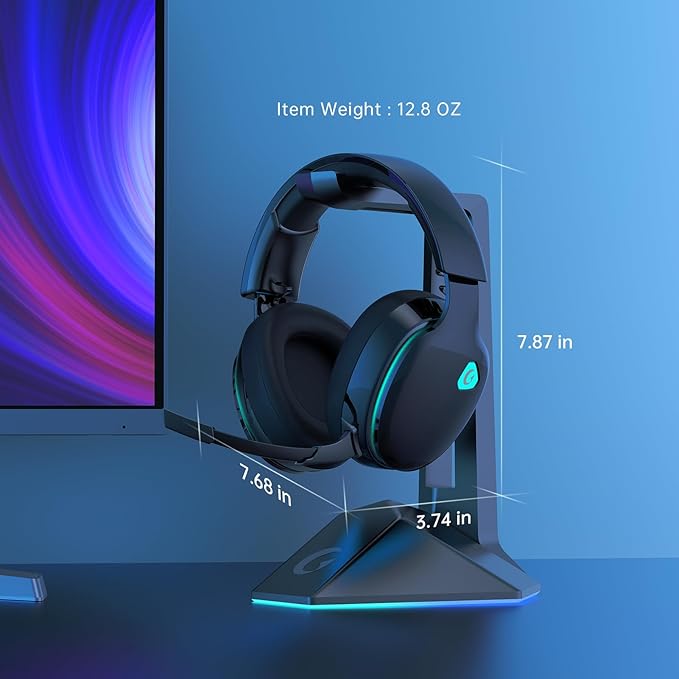 2.4GHz Wireless Gaming Headphones for PS5, PS4 Fortnite & Call of Duty/FPS Gamers, PC, Nintendo Switch, Bluetooth 5.3 Gaming Headset with Noise Canceling Mic, Stereo Sound, 40+Hr Battery -Black