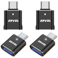 ENVEL 𝟒𝐏𝐚𝐜𝐤 𝐔𝐩𝐠𝐫𝐚𝐝𝐞𝐝 USB C to USB Adapter, 10 Gbps Type-C Male to USB3 Female OTG Converter, Compatible with Apple iWatch iPhone 17 16 15 Galaxy S24 iPad Air 4 5 Mini 6