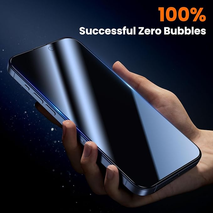 UniqueMe for iPhone 15 Pro Max Privacy Screen Protector - [Military Grade Shatterproof & 9H+ Hardness] Privacy Screen 15 Pro Max Tempered Glass Full Coverage,Easy to install, 2 Packs
