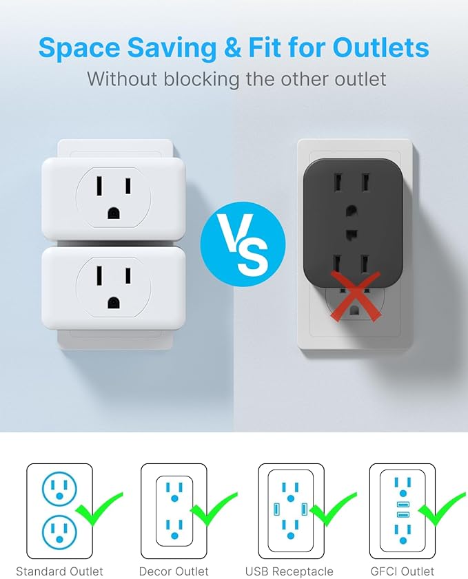 Multi Plug Outlet Extender, VINTAR 3 Outlet Adapter, Multiple Outlet Splitter, Grounded Wall Tap Adapter, Power Plug Expander for Travel Home Office Dorm, 3 Pack