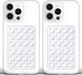 Anteel Medium-Sized Silicone Suction Phone Case Adhesive Mount, Enhanced Suction Power and Upgraded Thickened Sticky Phone Grip, Durable, Hands-Free Sticky Phone Holder, 2.28"x3.46" (WHT&WHT)