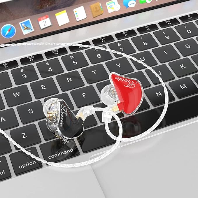 BASN in-Ear Monitors, Bmaster Triple Driver HiFi Stereo Noise-Isolating with Enhanced Bass for Musicians Stage/Audio Recording(PRO Red/Black)
