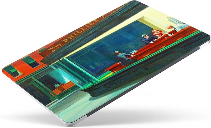 Berkin Arts Compatible with MacBook Pro 13 inch Cover, 2022, 2021, 2020-2018 Release A1708 with Keyboard Cover & Screen Protector American Scene Painting (Nighthawks by Hopper)