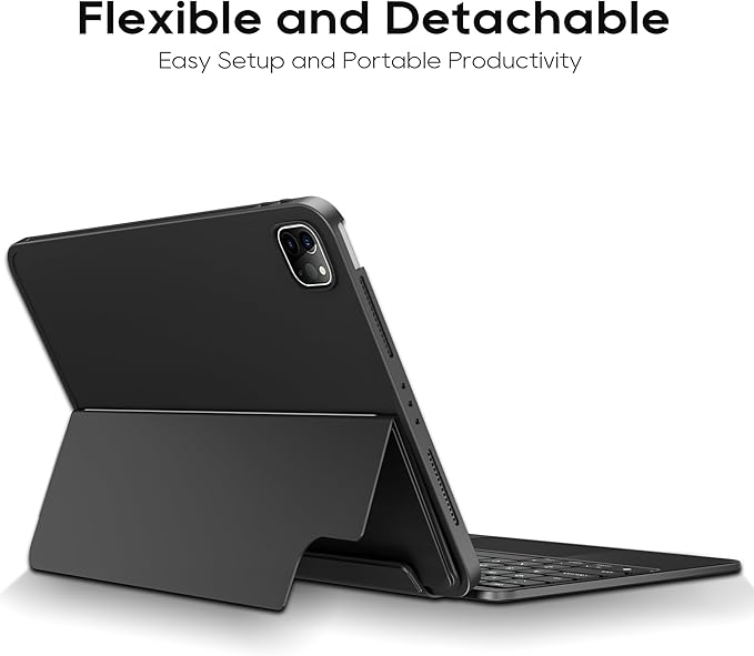 Detachable Keyboard Case for Apple iPad Air 11-inch (M3-M2) 2025 & iPad Air 5/4th Gen & iPad Pro 11 inch (4th-1st): Wireless Backlit Keyboard with Trackpad, Magnetic Protective Cover