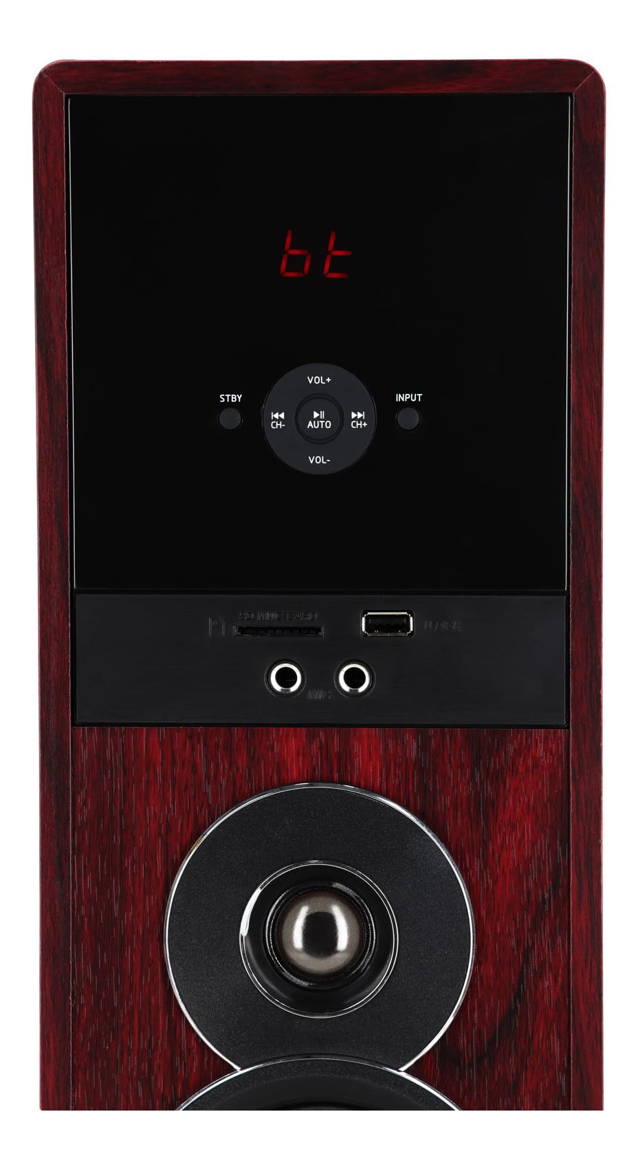 Rockville TM80C Powered Home Theater Tower Speaker System, Cherry Wood, 800W, 8" Subwoofers, Bluetooth, USB/SD Playback, FM Radio, Remote Control, Karaoke Ready, Perfect for Home Entertainment