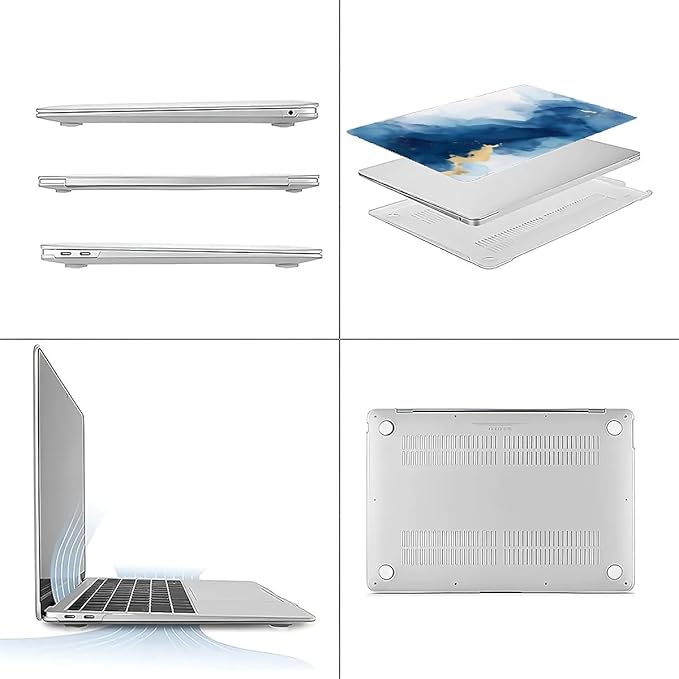 Compatible with MacBook Air 13.3 13.6 Inch Case 2022 2021 2020 2019 Plastic Hard Shell Case Cover,13.3 Pro(A1706/A1708/A1989/A2159/A2289/A2338), Blue Marble