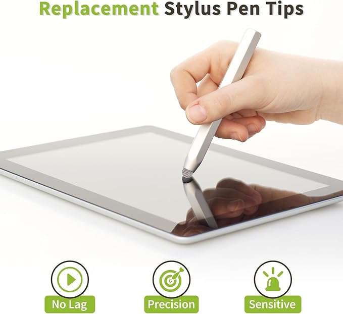 MECCANIXITY 10Pcs Replacement Fiber Mesh Tips for Stylus Pens 6mm Suitable for Capacitive Touch Screen,High Sensitivity,Soft,No Scratch Screen Pen Tip