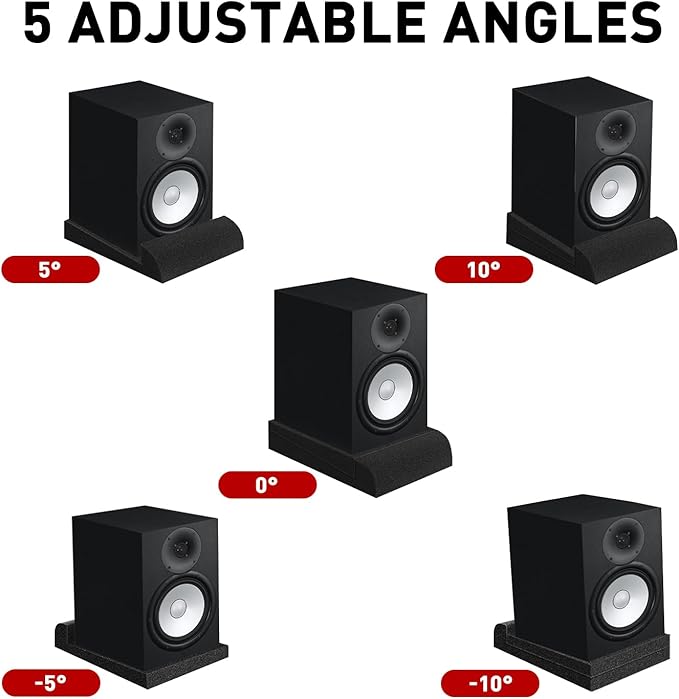 Focusound Studio Monitor Isolation Pads for 3-4.5 Inches Monitors, 2 Pack High Density Acoustic Speaker Isolation Pads Foam