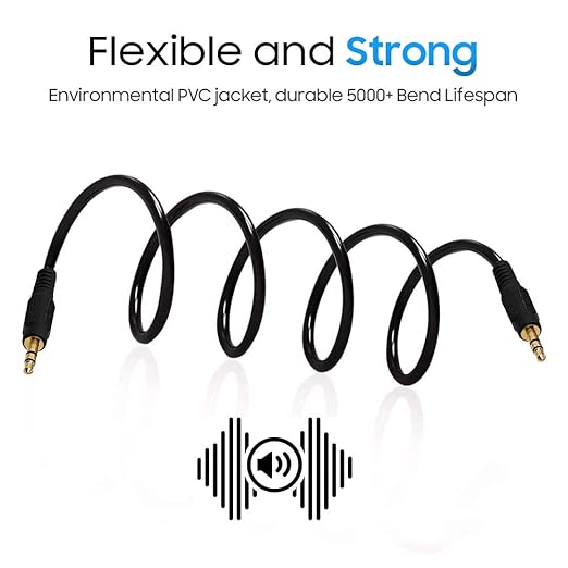 Cmple - 3.5mm Aux Audio Cable Stereo 100 ft AUX Cable Male to Male Speaker Cable Auxiliary Cord Adapter for Car, Phone, Headphones - Black