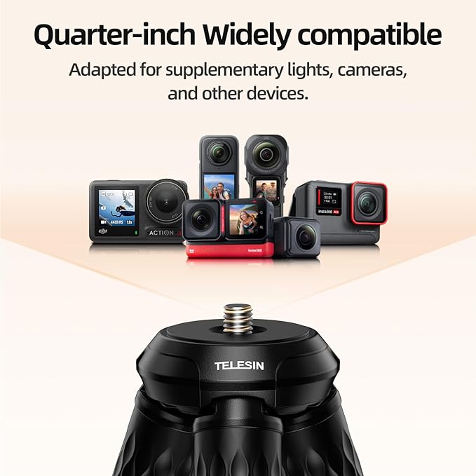TELESIN Magnetic Flexible Tripod for iPhone, Mini Bendable Tripod Phone Stand for Magsafe Stroller Treadmill Tube Motorcycle Arm Phone Holder Selfie Stick for Video Recording for Phones Action Camera