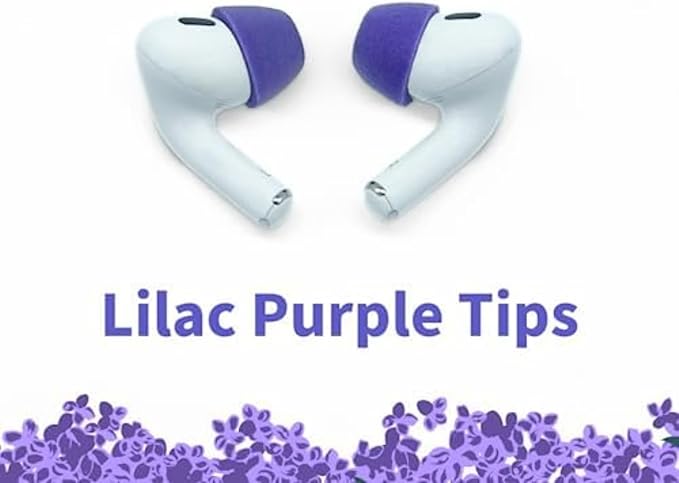 Comply Memory Foam Replacement Earbud Tips for Apple AirPods Pro 1 & 2 | Ultimate Comfort, Secure Fit, Superior Noise Isolation | Anti Slip, Prevent from Falling Out | Purple (S/M/L) (3 Pairs)