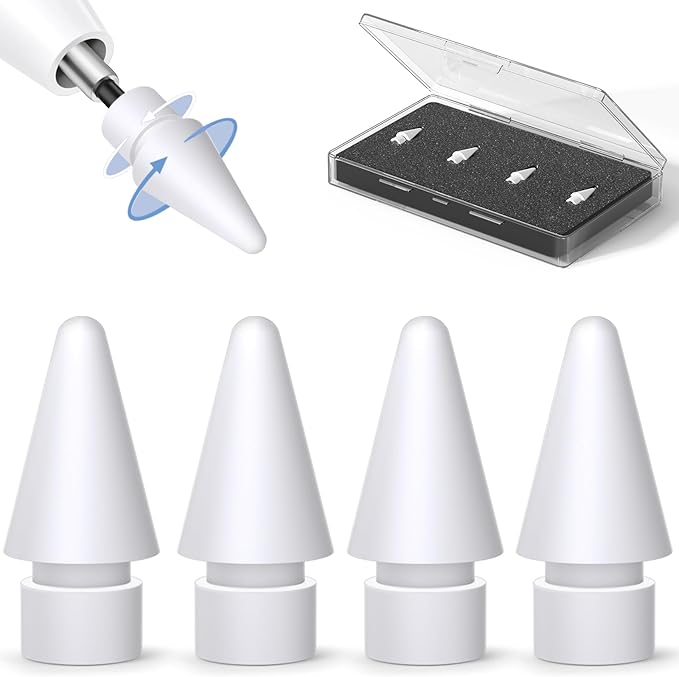 Replacement Tips for Apple Pencil Pro/Pencil 2nd Generation/Pencil 1st Generation/Pencil USB-C (4 Pack)