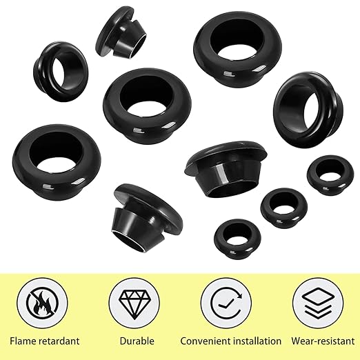 Qrity 20 PCS Rubber Grommets Cable Railing, Car Grommet, Cable Railing Protective Sleeves for Metal Posts, ID 12mm Mount Dia 14mm