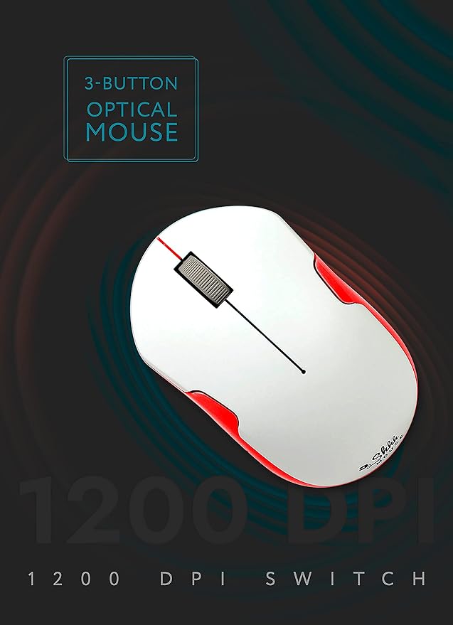 – Wireless Silent Optical Mouse with USB Receiver and Batteries – Cordless, Portable, Quiet Click Mouse for PC, Laptop, Chromebook, Computer