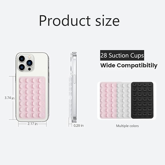 Silicone Double-Sided Suction Phone Case Detachable Mount, ASMR/Fidget Sticky Phone Grip Hands-Free Accessories for Selfies & Videos, Trending TikTok items for iphone & Android (3.74"x2.2", Baby Blue)