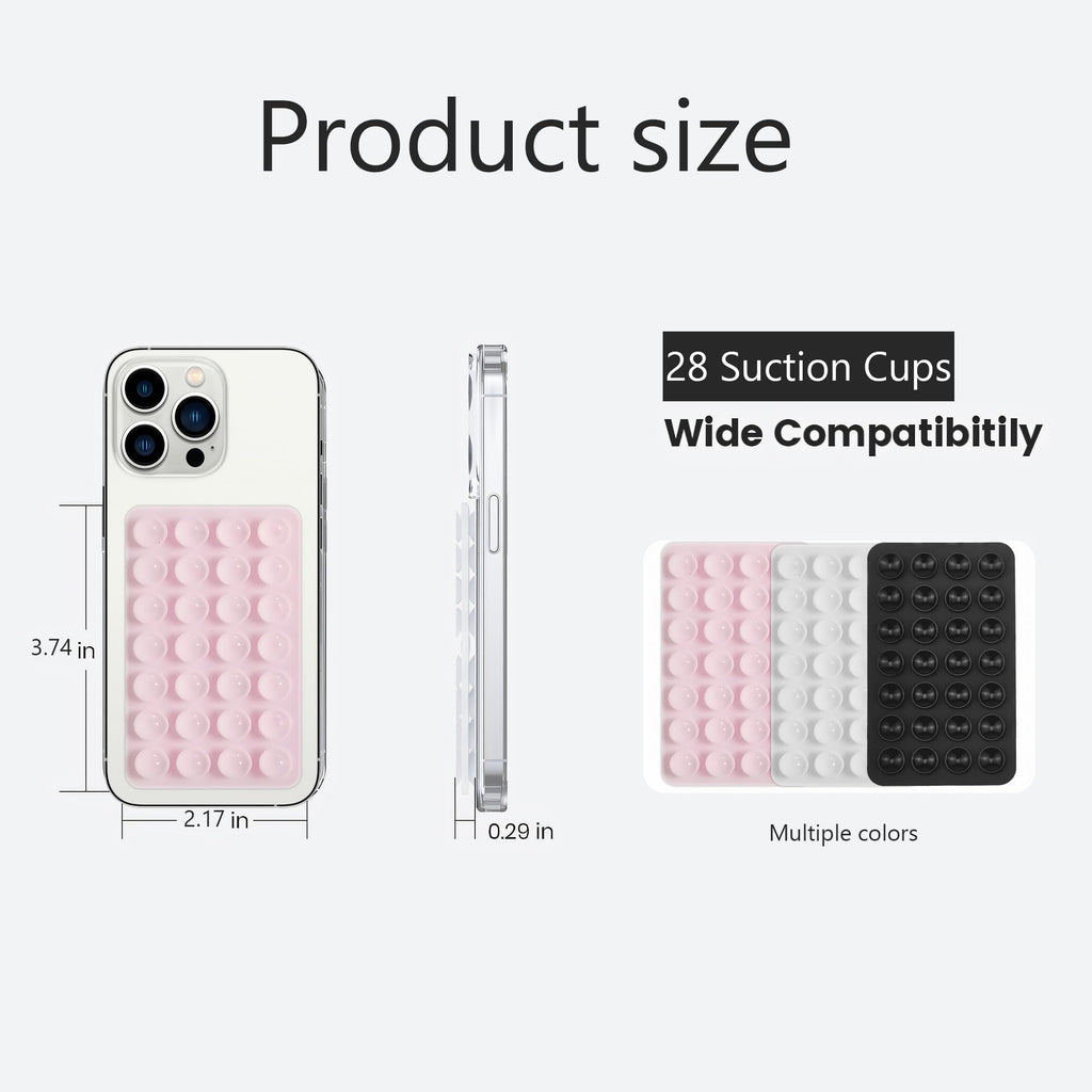 Silicone Double-Sided Suction Phone Case Detachable Mount, Fidget Sticky Grip Phone Accessories, Teen Girl Gifts Trendy Stuff, Hands-Free Stand for ASMR/TikTok/Gym Creators (Small, BabyPink+BabyBlue)