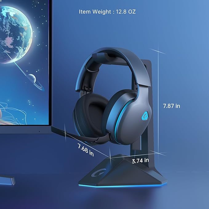 2.4GHz Wireless Gaming Headset for PS5, PS4 Fortnite & Call of Duty/FPS Gamers, PC, Nintendo Switch, 7.1 Surround Sound, Bluetooth 5.3 Gaming Headphones with ENC Mic, 40+Hr Battery - Space Gray