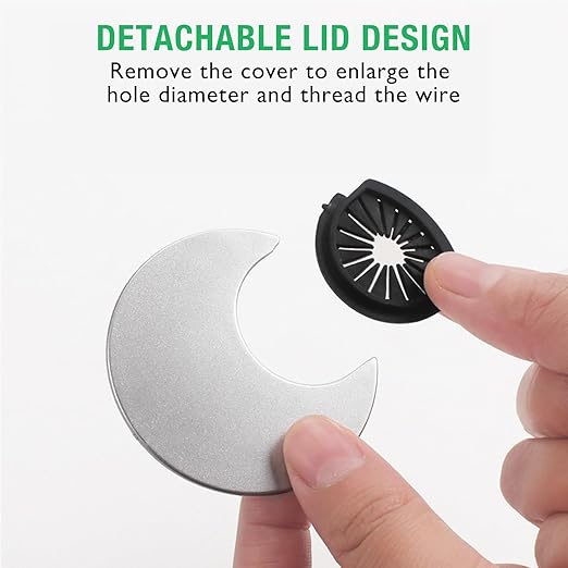 2 Pcs Desk Grommet 2" / 50 mm, Desk Cord Hole Cover, Cable Grommet ABS Plastic, Desk Hole Grommet for Home & Office Pc, Detachable Cable Cord Organizer-Silver Sand