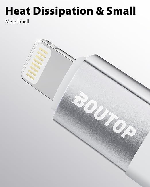 [MFi Certified] 36W USB C to Lightning Adapter, Support PD Fast Charging Compatible with iPhone iPad Airpods, with Anti-Lost Holder Silver -2 Pack