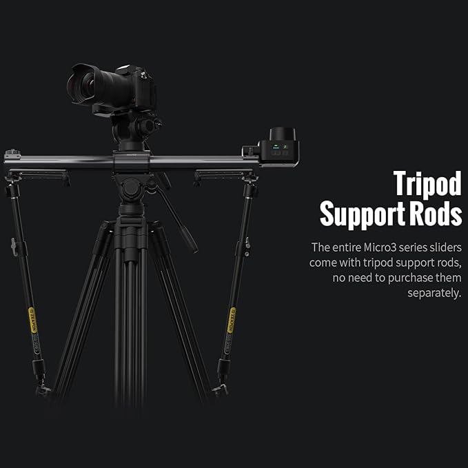 Zeapon Micro 3 E700 Double Distance Motorized Camera Slider, 30''/77cm Travel Distance, Compact Slider with carrying case, Motor Quick Switching, 10-26Lbs Payload and Adjustable Sliding Damping Design