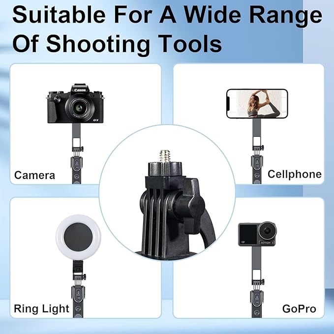 Extendable Auto Face Tracking Phone Tripod Stand, Compatible for Android/iPhone, 360° Rotation Selfie Sticks with Light, Smart AI Facial Recognition, Cameraman Shooting for Video, Vlog, Live Stream