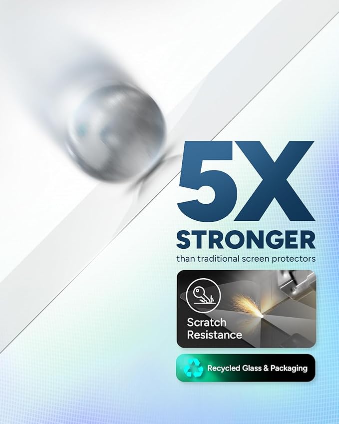 ZAGG Glass Elite Screen Protector for iPhone 16 Plus / 15 Plus - 5X Stronger, Reinforced Edges, Ultra-Strong Tempered Glass, Scratch Resistant, Anti-Smudge, InvisibleShield,, Easy Installation, Eco-Friendly