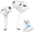 AhaStyle 4 Pairs AirPods Ear Tips Silicone Earbuds Cover [Not Fit in The Charging Case] Compatible with Apple AirPods (2 Pair Large & 2 Pairs Small, White)