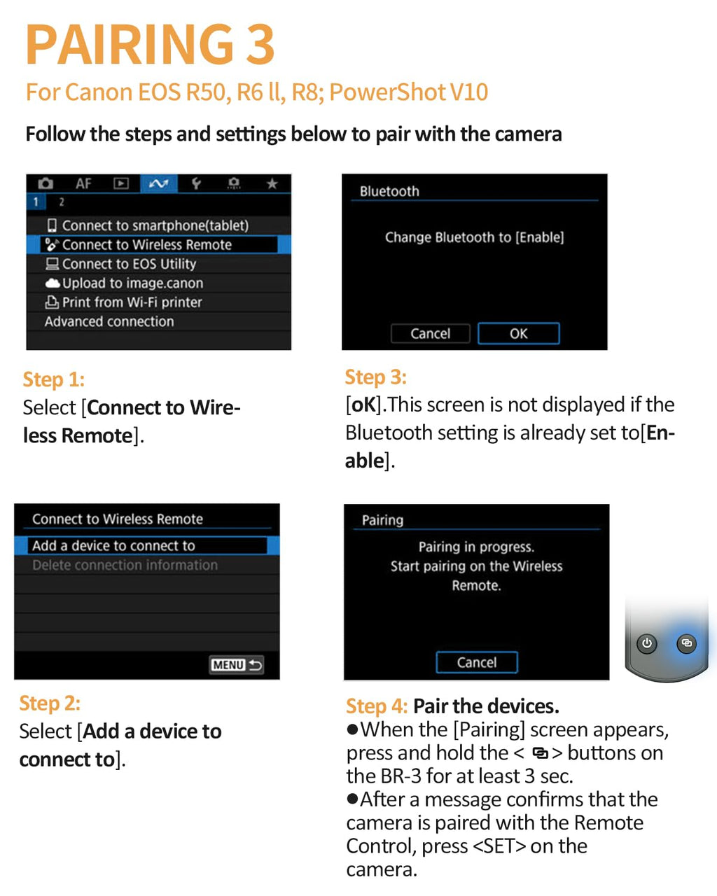 Aodelan for Canon Wireless Rechargeable Camera Remote Control